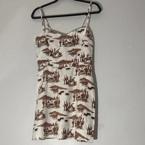 Reformation Roarke Linen Women's Mini Dress size 8 - Picture 4 of 10